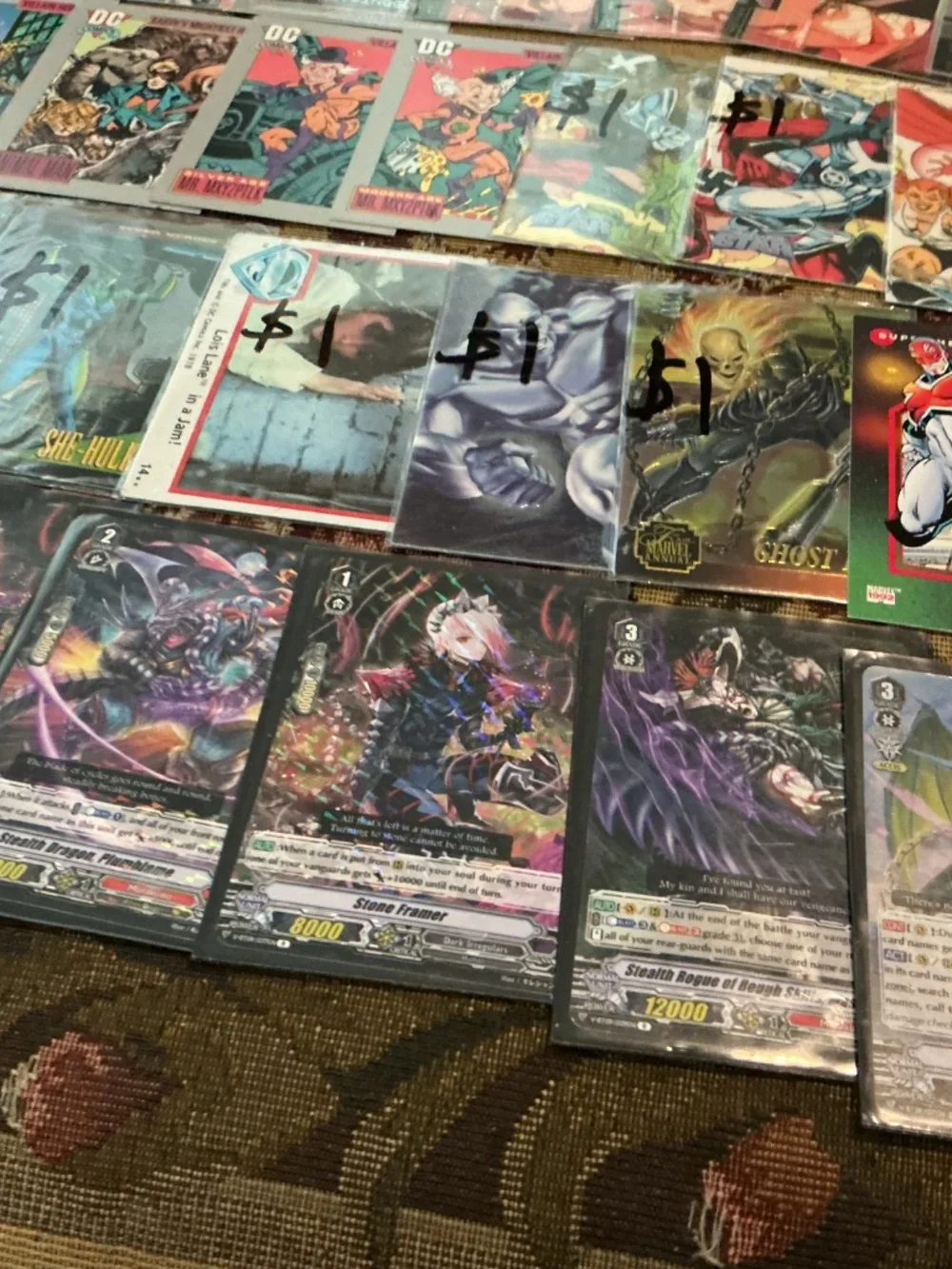 43 Trading Cards of Gundam Dc Marvel silver star MetaZoo cardfight & Brainrot